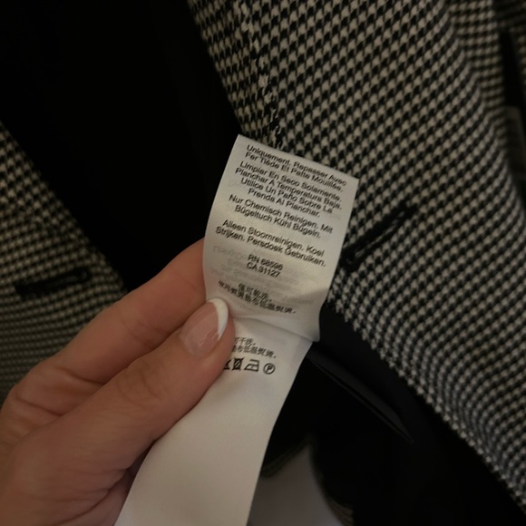 Donna Karan Houndstooth Lined Double Breasted Old Money Blazer Jacket Size L - Picture 13 of 16